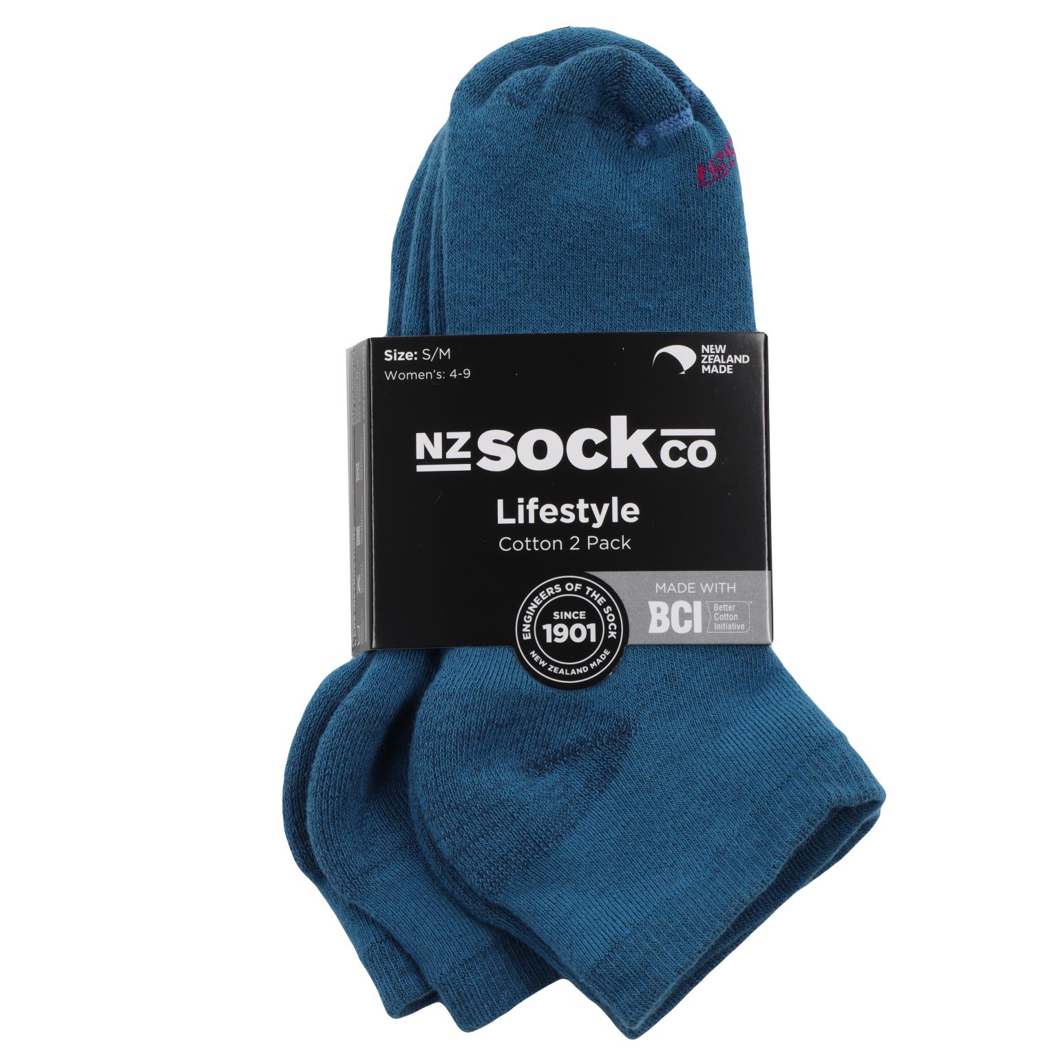 NZ Sock Co BCI Cotton Low Cut Socks - 2 Pack